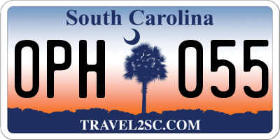 SC license plate OPH055