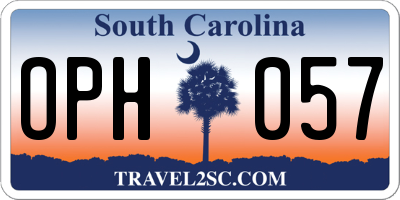 SC license plate OPH057