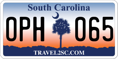 SC license plate OPH065