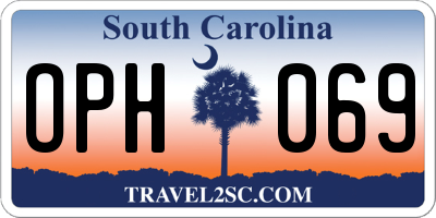 SC license plate OPH069