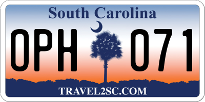 SC license plate OPH071