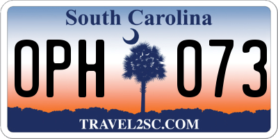 SC license plate OPH073