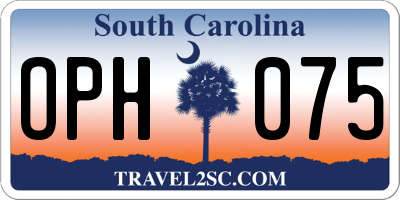 SC license plate OPH075