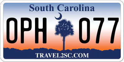 SC license plate OPH077