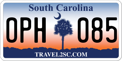 SC license plate OPH085