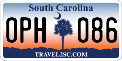 SC license plate OPH086