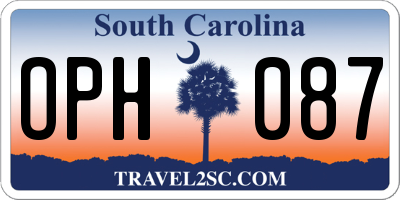 SC license plate OPH087