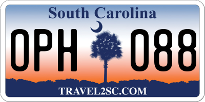 SC license plate OPH088