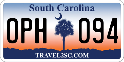 SC license plate OPH094
