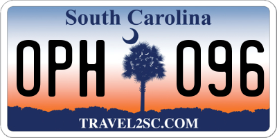 SC license plate OPH096