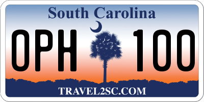 SC license plate OPH100