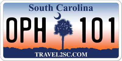 SC license plate OPH101