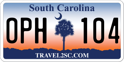 SC license plate OPH104