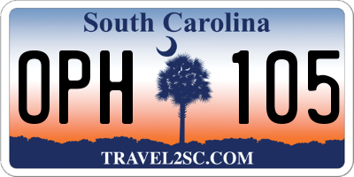 SC license plate OPH105
