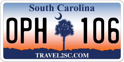 SC license plate OPH106