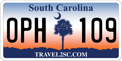 SC license plate OPH109