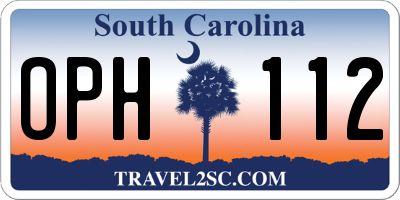 SC license plate OPH112