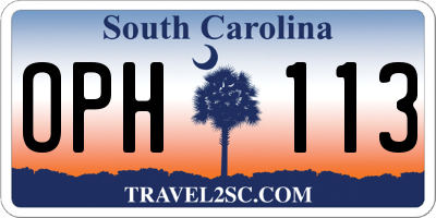 SC license plate OPH113