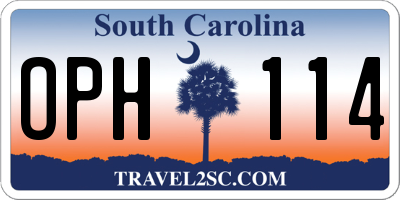 SC license plate OPH114