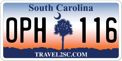 SC license plate OPH116