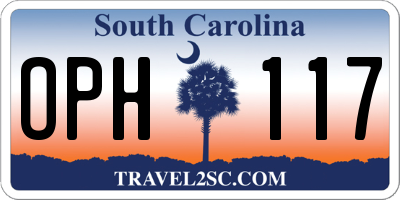 SC license plate OPH117