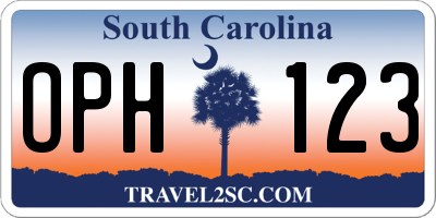 SC license plate OPH123
