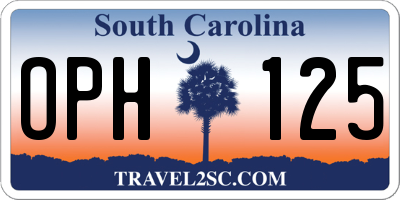 SC license plate OPH125