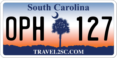 SC license plate OPH127