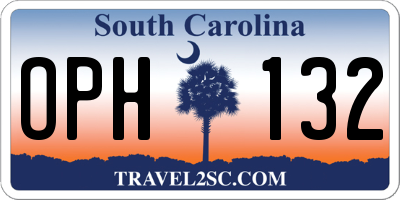SC license plate OPH132