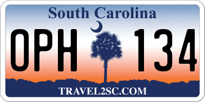 SC license plate OPH134