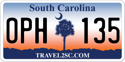 SC license plate OPH135