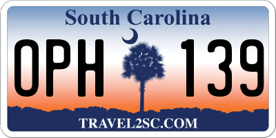 SC license plate OPH139