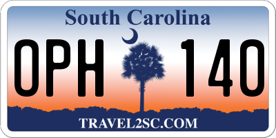 SC license plate OPH140