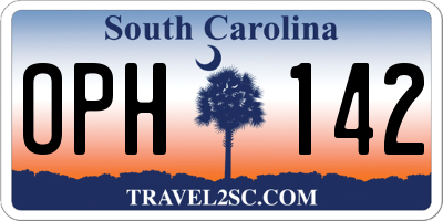 SC license plate OPH142