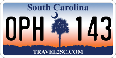 SC license plate OPH143