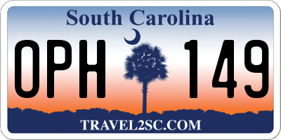 SC license plate OPH149