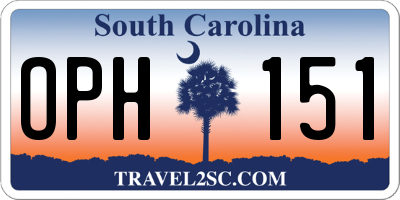 SC license plate OPH151
