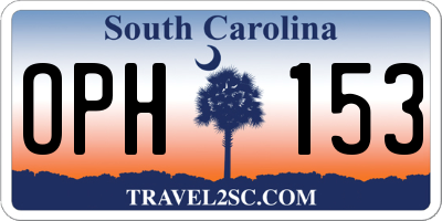 SC license plate OPH153
