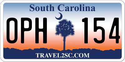 SC license plate OPH154