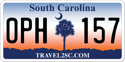 SC license plate OPH157