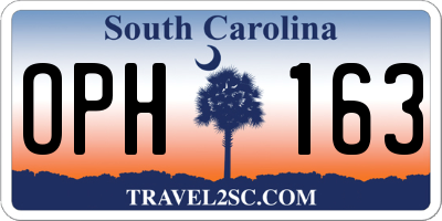 SC license plate OPH163