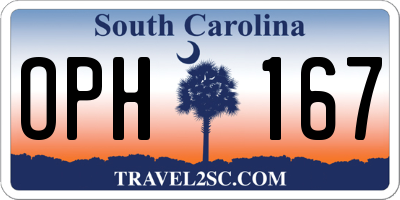 SC license plate OPH167