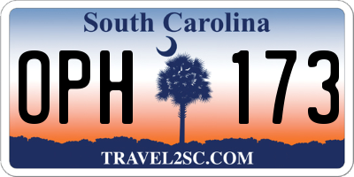 SC license plate OPH173