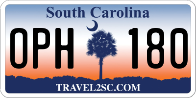 SC license plate OPH180