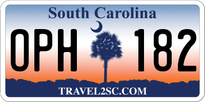 SC license plate OPH182