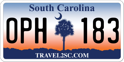 SC license plate OPH183