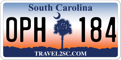 SC license plate OPH184