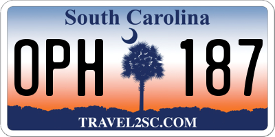SC license plate OPH187