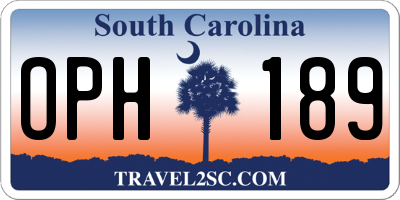 SC license plate OPH189