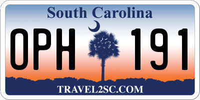 SC license plate OPH191